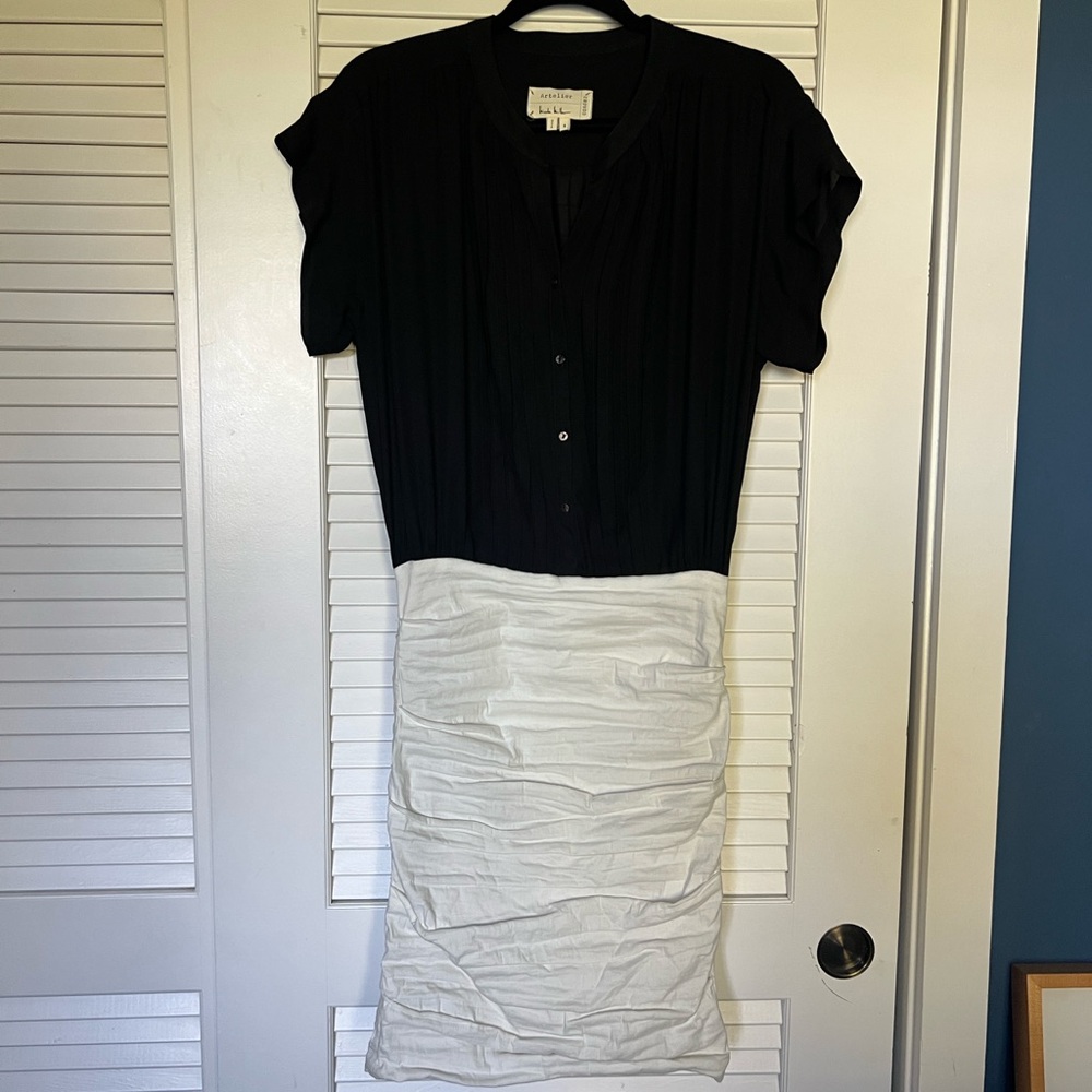Nicole Miller Black and White Midi Dress NWOT